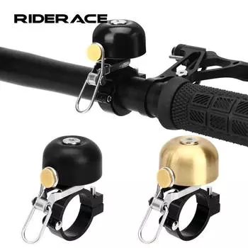 Звонок для велосипеда в стиле ретро, громкий, чистый звук, медный, звонок на руль горного шоссейного велосипеда, предупреждающий сигнал для безопасной езды, аксессуары для велосипедистов чёрный