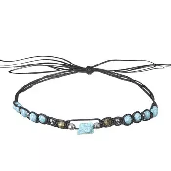 Ретро бирюзовая повязка на голову Этнический стиль Регулируемые повязки для волос для женщин Аксессуары для волос Повязки на голову