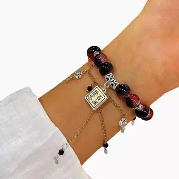 Ретро бисерный браслет с кисточками, цветочный кулон, браслет, ювелирные изделия, унисекс, аксессуары, подарок