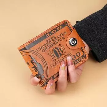 Ретро-бизнес-долларовый складной зажим для карт, водительские права, многофункциональный короткий кошелек из искусственной кожи для мужчин
