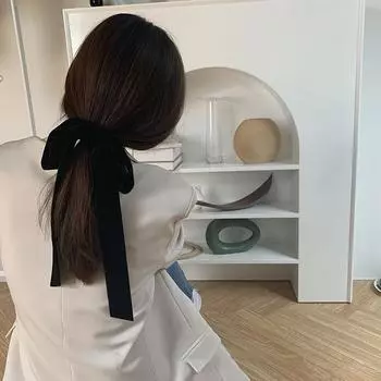 Retro Black Velvet Bow Hair Band Headband Women s Girl Long Elastic Hair Band Headdress Female Hair Accessories