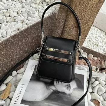 Ретро блестящая кожаная сумка для мобильного телефона унисекс сумка через плечо мини сумка маленькая квадратная сумка универсальная сумка