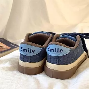 Retro blue thick baseplate shoes women s 2025 spring new ins versatile niche design sense sports and leisure shoes 35 синий