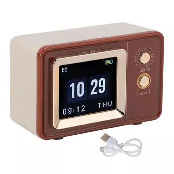 Ретро Bluetooth-динамик 2 устройства, взаимосвязь, стереоэффект, лирический дисплей, портативный винтажный спикер