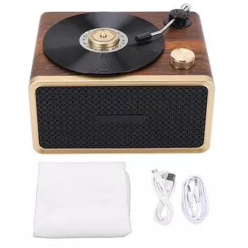 Ретро Bluetooth-динамик Деревянный Превосходный Звук Теплый Желтый Свет Быстрая Зарядка Портативный Винтажный Speak