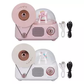 Ретро Bluetooth-динамик со светом, стереозвук Hi-Fi, успокаивающий проигрыватель, динамик со светом для Sl Pink