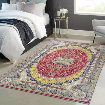 Ретро-богемный марокканский ковер для гостиной, большой напольный коврик, противоскользящий, моющийся, для ванной, коврик для двери, домашний роскошный геометрический декоративный ковер 40X60cm-16x24in