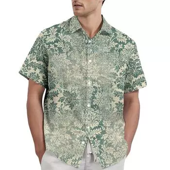 Ретро-богемный принт - мужская повседневная рубашка с коротким рукавом S