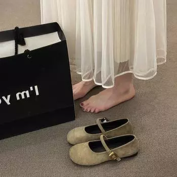 Retro Boken shoes women s 2025 new spring and autumn single shoes flat-soled soft-soled grandma shoes French with skirts Mary Jane shoes 35