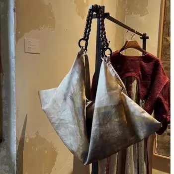 Ретро Большая вместительная сумка-тоут для женщин High Street Бисероплетение Шикарная повседневная сумка для женщин Горячие девушки Винтажные сумки через плечо Новые