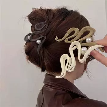 Ретро-большая заколка-волна, заколка для волос из матового акрила, заколка-акула, головной убор, модные аксессуары для волос для женщин и девочек
