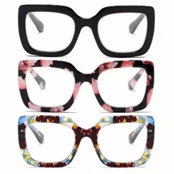 Ретро большие очки для чтения для женщин, блокирующие синий свет, с пружинным шарниром, 1,0 1,5 2,0 2,5 3,0 3,5 4,0 100 синий