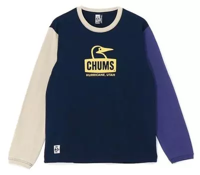 Retro Booby Face Purple Crazy [Chums] L/S T-Shirt Men s