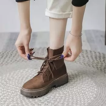 Ретро ботинки Martin женские на платформе коричневые новые матовые универсальные весенние и осенние одинарные ботинки британские ботинки короткие ботинки модные 35
