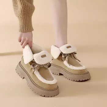 Ретро-ботинки Martin, женские зимние новые бархатные ботинки в британском стиле, короткие ботинки на толстой подошве, большие желтые ботинки 35 жёлтый