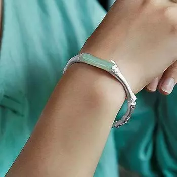 Ретро браслет из бамбука, модный браслет из нефрита, регулируемый браслет для дам, праздничные подарки для вечеринок