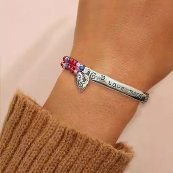 Ретро браслет с любовью, эластичная веревка, дизайн, цветной браслет из бисера, женская мода, ювелирные изделия, подарок