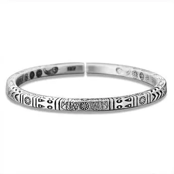 Ретро браслет Tuetan Настоящий открытый браслет Нишевый дизайн Этнический ветровой браслет