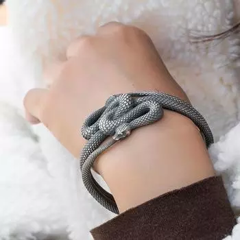 Ретро браслеты ручной работы с тиснением в форме кобры, широкий браслет со знаками зодиака для мужчин и женщин, регулируемые ювелирные аксессуары серебряный