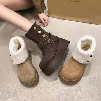 Retro British Martin boots women s 2024 spring and autumn new brown thin and high thick heel thick sole short boots women 35 темно-коричневого