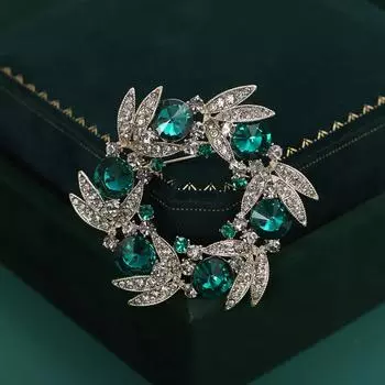 Ретро-брошь-гирлянда из стразов на подкладке из кожи, нагрудная пряжка, пряжка для корсажа, булавка, классическая одежда в стиле темперамент