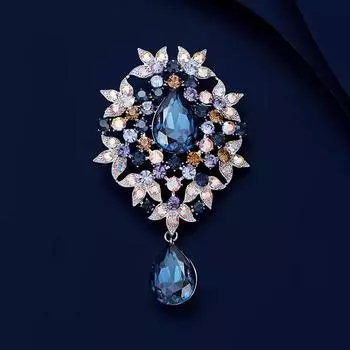 Ретро брошь Хуацзин, высококачественная женская роскошная хрустальная брошь, легкая роскошная нишевая дизайнерская булавка для костюма, аксессуары