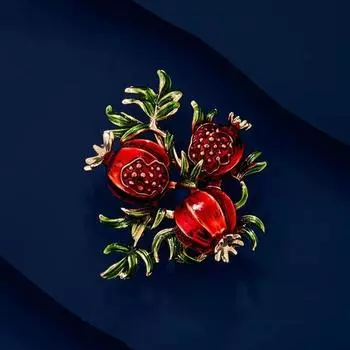 Ретро-брошь, изысканный женский фрукт класса люкс, корсаж Mori с красным гранатом, значок Niche Design