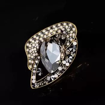 Ретро-брошь НЛО, роскошная женственная брошь с кристаллами, нишевый дизайн, булавка, аксессуары для костюмов