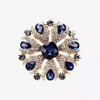 Ретро-брошь с бриллиантовым цветком, высококачественная женственная брошь с кристаллами, модная роскошная атмосферная булавка с аксессуарами