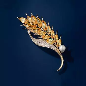 Ретро брошь с жемчугом и пшеницей, высококачественная женская брошь с дизайном Sense Niche Temperament Suit, подарок на День матери