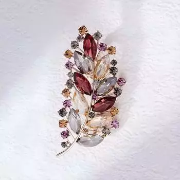 Ретро-брошь в виде листа из кристаллов, изысканная женская брошь высокого класса, булавка Niche Anti-Light Temperament, аксессуары для костюмов