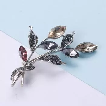 Ретро-брошь в виде листа, женская брошь в стиле Дикого Запада, аксессуар для свитера, корсаж, модная пряжка для воротника с антибликовым покрытием