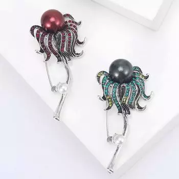 Ретро брошь в виде одуванчика из жемчуга, модная женская корсажная бижутерия с бриллиантами, партия