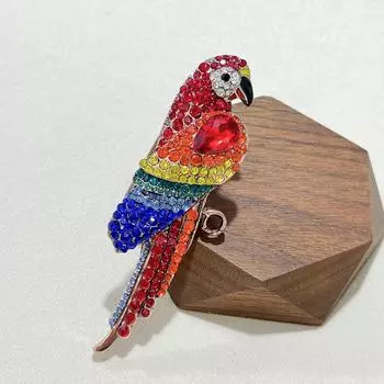 Ретро-брошь в виде попугая, универсальная брошь в виде животного с большой грудью, цветка, птицы, пальто, аксессуары для одежды, популярная преувеличенная брошь