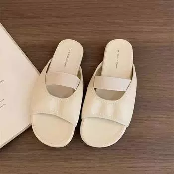 Retro brown niche open-toed sandals fairy shoes new summer flat-bottomed cool slippers 35