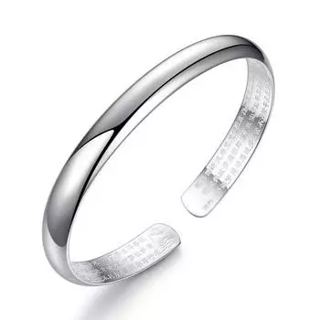 Ретро буддийская сутра сердца, посеребренный браслет для женщин, гладкий благородный супруг, посеребренный браслет, японская и корейская мода, ремесленные изделия Adjustable size