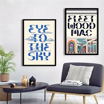 Ретро буква E плакат облако креативный художественный декор 21cm30cm NoFrame