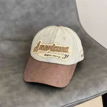 Ретро буквы делают старую кепку пару универсальный козырек большой окружность головы показать лицо маленькая ковбойская бейсболка женщины M56-58cm
