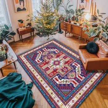 Retro Carpets for Living Room Home Decor Mordern Light Luxury Mosphere Exotic Abstract Large Area Bedroom Study Polyester Rugs 60*90cm