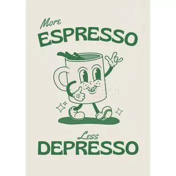 Retro Cartoon Mascot Poster Let s Get This Bread More Espresso Kitchen Quote Canvas Printing Wall Art Vintage Home Office Decor 21cm30cm NoFrame