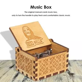 Retro Carved Wood Music Box Creative Chic Hand Cranked Music Box Wooden Hand Cranked Music Box Halloween Christmas Gifts CHINA