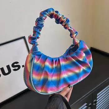 Retro casual aesthetic trend simple new fashion personalized shoulder bag large capacity 2024 messenger crescent bag жёлтый