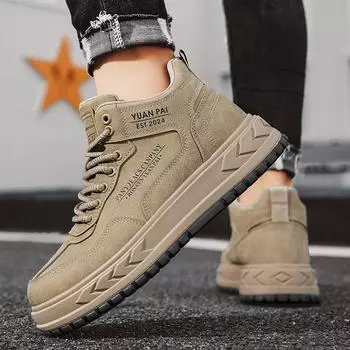 Retro casual thick-soled heightening tooling shoes, new men s outdoor hiking wear-resistant high-top Martin boots in autumn and winter 39