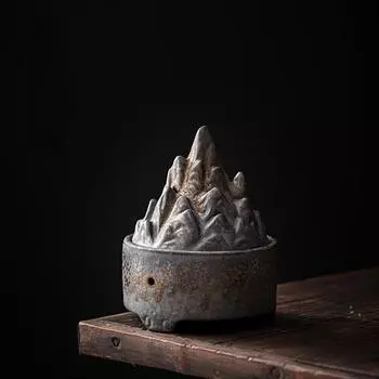 Retro ceramic incense burner tray, aroma diffuser, sandalwood tray, household Japanese style lying point incense holder