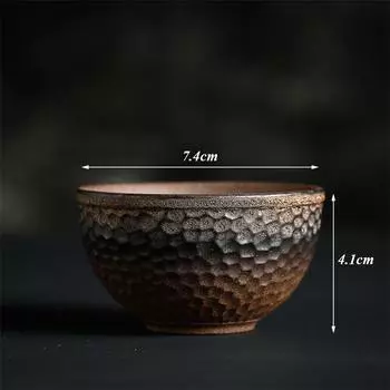 Ретро-чайник из грубой керамики – чайник ручной работы с керамическим узором в виде молотка для офиса и традиционного заваривания чая 230 мл Teacup