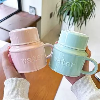 Ретро чайник керамическая чашка для девочек высокая стоимость 450 мл кружка офисные кофейные чашки пара питьевая на день рождения подарок посуда для напитков 450ML