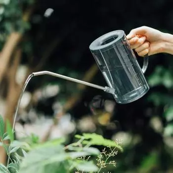 Ретро чайник с длинным горлом, бытовой прозрачный лейка для садоводства, полива цветов, специальная бутылка для воды 1L зелёный