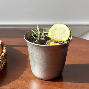 Ретро-чашка из нержавеющей стали кружка для воды 300 мл, небьющийся стакан, стаканы для питья кофе