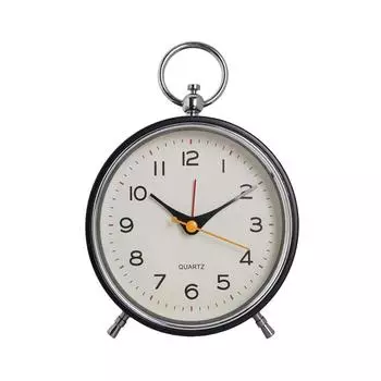 Ретро часы настольные будильники в европейском стиле с круглым циферблатом винтажные настольные часы не тикающие портативные подвесные часы оранжевый