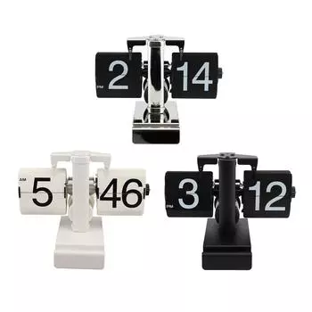 Ретро-часы-раскладушки с питанием от батареек, настольные часы с переворачивающимися страницами, многофункциональный держатель для телефона, украшение для All White Version